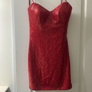 LaFemme Red Sequin Dress, Size 6